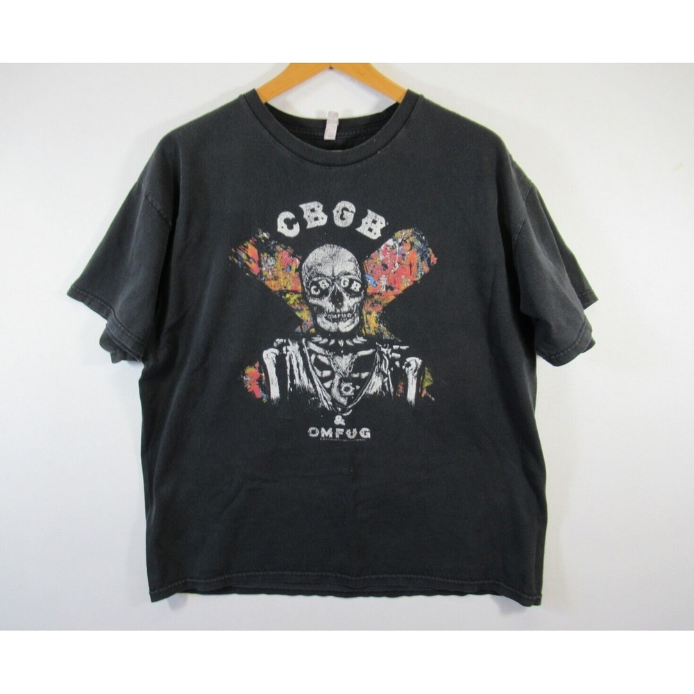 CBGB OMFUG Skull T Shirt Black Short Sleeve